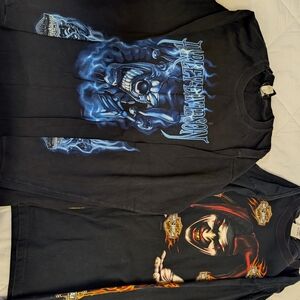 Harley-Davidson Black and Blue Long Sleeve Tees